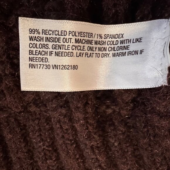 Chocolate Brown Sweater Vest XL | Chunky Knit Sleeveless Crewneck Layering Piece - Picture 4 of 4